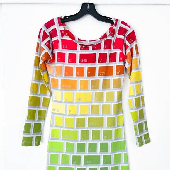 Jeremy Scott x Adidas Keyboard Maxi Dress Rainbow Multicolor - Picture 4 of 16